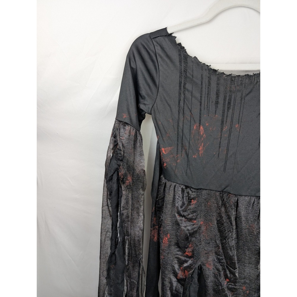 Tattered Whimsigoth Ghostly Fringe Top Size M Black Vampy Witchy Dark Ghostly - Picture 7 of 10